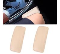 2 Piezas Rodillera para Consola Central,Cojín Suave de Cuero del cojín de Rodilla de la Consola Central Auto,Cojín de reposabrazos de Puerta de Coche de Cuero PU,para el Interior del Coche(Beige)