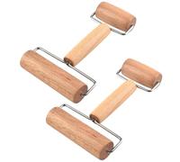 2 Piezas Rodillo De Amasar, Rodillo De Madera Con Ruedas, Rodillo De Amasar Con Dos Extremos, Rodillo Para Hornear, Esparcidor De Masa, Utensilios De Cocina Para Hornear