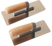 2 Piezas Ronda De Buey Paleta, De Acero Inoxidable En Yeso Herramientas Paleta Apretón De Manos Y Acabado De Espejo Con Mango De Madera Albañil Manual Enlucido Paleta La Decoración