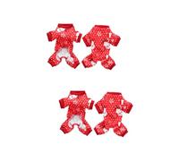 2 Piezas Ropa Fiesta para Mascotas Pijama Salchicha Disfraz Halloween para Adultos Vestidos paño Navidad Ropa para Perros Chico Pantalones una Pieza Rojo