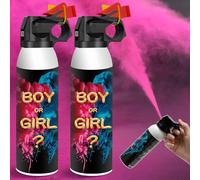 (2 piezas rosa/set) Cañones de Humo de Revelación de Género, Confeti Cañon con Bengalas de Humo de Colores 100% Biodegradable para Humo Revelacion de Genero para Niño o Niña, bodas y cumpleaños