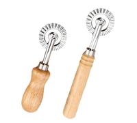 2 Piezas Rueda Cortador de Pasta, Raviolis con Rueda Giratoria, Rodillo Cortador Pizza y Empanadillas, Rueda Decorativa para Masa, Corta-dor de Fideos de Aleación de Zinc para Cocina y Casera