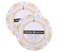 2 Piezas Rueda de Embarazo Giratoria de Doble Cara, Calendario Semanal | Papel y Plástico, Portátil de Bolsillo, Gráficos Coloridos, para Casa u Oficina, Referencia Prenatal