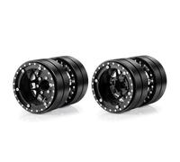 2 Piezas Ruedas de Beadlock de 1.9 Pulgadas con Cubos Dobles compatibles con 1 10 Autos de rastreadores RC de 10 Escala como Piezas de actualización TRX6(No.74)