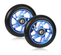 2 Piezas Ruedas de Patinete Scooter: Ruedas Scooter Freestyle, Ruedas de Repuesto, con Rodamientos ABEC-9, Stunt Wheels (Color-Azul)