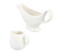 2 Piezas Salsera de Cerámica de Color Claro 300ml Asa para Salsas | Recipiente de Cocina, Apto para Salsa Caliente y Fría, Ligero y Portátil, Fácil de Guardar