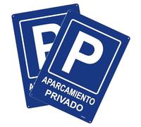 2 piezas Señal de aparcamiento privado señal de aluminio recordatorio al aire libre, tamaño 25x35 cm