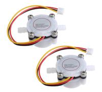 2 Piezas Sensor de Flujo de Agua DC 5v-24v Plástico Blanco | Medidor de Caudal, Salida de Pulso, Instalación Sencilla, para Tubos de Silicona 5-7mm y Pruebas DIY
