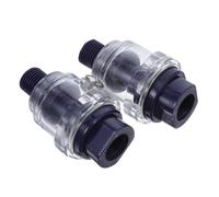 2 Piezas Separador de Agua y Aceite 1/4 Filtro E Inyector Azul | Conector Neumático de Latón, Vaso Transparente, para Líneas de Taller y Estaciones DIY