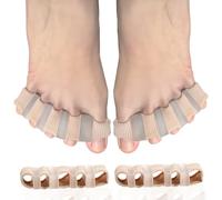 2 Piezas Separador Dedos Pie, Corrector De Juanetes, Separadores Dedos Los Pies Silicona, Relaja y Estira El Dedos De Pie, Protector Pulgar Pie, Para Mujeres y Hombres(5 Dedos)