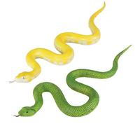 2 Piezas Serpientes Falsas, Serpientes de plástico realistas elásticas Python Figuras de Animales de la Broma del Alivio del estrés Juguetes educativos Regalo de Fiesta de cumpleaños para niños, jugu