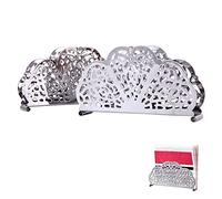 2 Piezas Servilletero de Metal, Soporte para Servilletas, Servilletero de Mesa de Cocina, Vertical, Acero Inoxidable, Duradero, para Encimeras Cocina, Mesa Comedor (14 x 7,6 x 3,2 cm, Plateado)