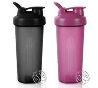 2 Piezas Shaker Proteinas - Protein Shaker 600ml, Mezclador de Proteinas Prueba, de Fugas Conlíneas Graduadas, Bola Mezcladora, Sin BPA, Shaker Gym para Milk Shake, Batido Proteina, Gyms, Deportes