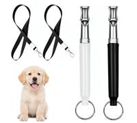 2 Piezas Silbato para Perros de Alta Frecuencia Silencioso Silbato Ultrasónico de Metal Profesional Frecuencia Ajustable con Cordón y Llavero para Todas Las Razas