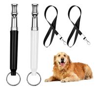 2 Piezas Silbato para Perros De Alta Frecuencia Silencioso, Silbato Ultrasónico De Metal Profesional para Mascotas, Frecuencia Ajustable con Cordón Y Llavero para Perros para Todas Las Razas