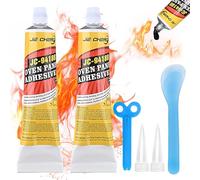 2 Piezas Silicona Alta Temperatura Con Un Pequeño Raspador 100 Ml De Negro Silicona Alta Temperatura Para Sellado a Alta Temperatura De Varios Tipos De Chimeneas Hornos Calderas