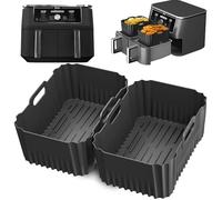 2 piezas silicona molde freidora de aire caliente accesorios para Ninja Foodi Max Dual Zone AF400EU AF300EU 9.5L, accesorio para airfryer insertos de silicona para Ninja Dual SL400EU Air Fryer