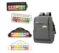 2 piezas Social Battery Pin,My Social Battery Pin,Social Battery Pin,Social Battery Pin,Pin Social Battery,Broche de Batería Social,Broche de Batería de Humor de Aleación,Para Mochilas Chaquetas Y