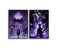 2 piezas Solo Poster Leveling Classic Anime Vintage Movie Cover Poster Para Habitación, Arte Estético en Lienzo de Pared Arte de Pared Póster Decoración de Dormitorio 30 x 45 cm (30 x 45 cm)