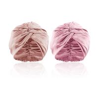 2 Piezas Sombrero De Cuidados Entre Pelos, Color Simple, Sólido, Cómodo De Uso, Hendiduras Nocturnas De Pelo Largo Y Elásticos Creativos Para Mujeres, Cuidados Para El Peinado.