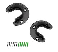 2 Piezas Soporte Barra Armario, DEANKEJI Soporte de Barra de Armario, Negro Soporte Barra Armario, para Soportes Armarios, Barras para Cortinas, Barras Secar Ropa
