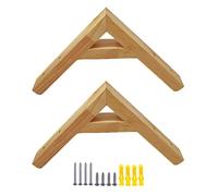 2 Piezas Soporte de Estantería de Madera Maciza Soportes de Estante de Montaje en Pared Soportes Decorativos Flotantes de ángulo Recto en Forma de L, con Tornillo y Anclajes (200 × 200mm)