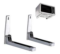 2 Piezas Soporte De Microondas De Acero Inoxidable,Universal Soportes De Microondas,Plegable Horno Microondas Pared,Soporte De Pared Para Horno De Microondas,Apto Para Microondas Y Horno