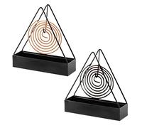 2 Piezas Soporte Espiral Antimosquitos Portable Mosquito Coil Holder Metal Soporte para Incienso Mosquitos Triángulo Porta Incienso Espiral Negro Espirales Antimosquitos Exterior Interiores