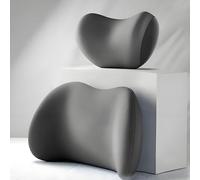 2 Piezas Soporte Lumbar para Reposacabezas de Coche y Coche para Dacia Duster 2 3 2018-2024 2025, Almohada de Espuma Viscoelástica Reposacabezas de Coche,Grey