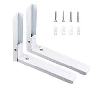 2 piezas Soporte Microondas Blanco,Hornos Plegable Soporte Pared,Soporte Pared Microondas,Con Tornillos Y Tubos De Expansión A Juego,Se Puede Utilizar En Hornos Microondas Y Hornos