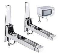 2 Piezas Soporte Microondas De Acero Inoxidable,Universal Soportes De Microondas,Con 2 Ganchos,Soporte Pared Para Horno De Microondas,Soporte Microondas Pared Resistente,Apto Para Microondas Y Horno