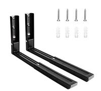 2 Piezas Soporte Microondas Negro,Hornos Plegable Soporte Pared,Montaje Pared Soporte Microondas,Con Tornillos Y Tubos De Expansión A Juego,Se Puede Utilizar En Hornos Microondas Y Hornos