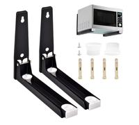 2 Piezas Soporte Microondas Pared, Soporte de Pared para Microondas, Estante Microondas Pared Plegable Extensible Soporte para Horno de Microonda, Carga Máxima 45 KG/99,2 LB para Microondas y Hornos