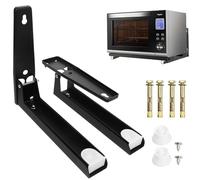 2 Piezas Soporte Microondas Pared,Soporte Para Microondas,Soporte De Pared De Acero Inoxidable 304, Plegable Extensible Soporte Para Horno De Microonda, Apto Para Microondas Y Horno,Negro