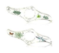 2 Piezas Soporte Página Resina Regalo del Día del Padre Soporte para Página Libro Flores Marcadores Pulgar Marcapáginas Flores Secas Resina Abridor Libros para Mamá Profesores Lecturas Amantes Libros