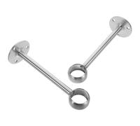 2 Piezas Soporte para Barra de Cortina de Acero Inoxidable Engrosado 15cm | Montaje en Techo o Pared, Diseño de Cabeza Redonda, Plata, para Baños y Oficinas