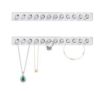 2 piezas soporte para collar, soporte de joyería de pared acrílico, organizador de collar autoadhesivo, gancho de almacenamiento de joyas, utilizado para collares, pendientes