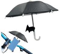 2 Piezas Soporte para Paraguas de Bicicleta, Multifuncional Ajustable Lindo Paraguas, para Ventosa teléfono móvil, con Ventosa de Cerdito Paraguas para Teléfono para Sombrilla (Azul) (Black)