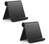 2 Piezas Soporte Tablet Mesa,Soporte para teléfono Plegable,Stand Ajustable Multiángulo,para Escritorio, cómodo Soporte para móvil y Tablet, Compatible con iPhone, iPad, Samsung y Muchos más(Negro)