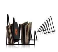 2 Piezas Soporte Vinilos Metal Negro Expositor Discos Vinilo Porta Guardar Sujeta Libros Estanteria Revistero Archivador Sujetalibros Organizador Documentos Desk Organizer Decoracion Escritorio