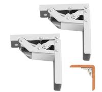 2 Piezas Soportes de Bisagra Plegable de 90 Grados, Bisagra de Estante Plegable, Accesorios Ocultos para Conexión de Muebles - Soporte Engrosado de Acero Niquelado
