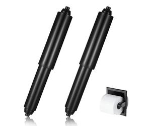 2 Piezas Soportes de Papel HigiéNico, Rodillos Soporte Papel, Inserto Varilla Repuesto con Resorte para BañO (Negro)