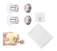 2 piezas soportes magnéticos tipo ventosa para jabón, diseño simple y fijación resistente, adecuado para baño y cocina