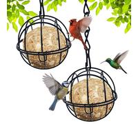 2 piezas soportes para bolas de grasa para herrerillos, estación de alimentación para pájaros, soporte para bolas de grasa para herrerillos para colgar, comedero para pájaros, comedero para aves