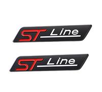 2 piezas ST Line Emblema de línea de aplicable a todas las puertas de vehículos Equipaje de carrocería y otros artículos (negro rojo)