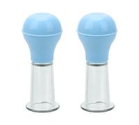 2 Piezas Succionador de Pezones Agrandamiento de Pezones Juego de Succionadores de Pezones Estimulación de Senos Poder de Succión BDSM Succionador de Clítoris Bomba de Coño al Vacío Juguete(Blau,S)