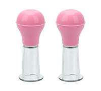 2 Piezas Succionador de Pezones Agrandamiento de Pezones Juego de Succionadores de Pezones Estimulación de Senos Poder de Succión BDSM Succionador de Clítoris Bomba de Coño(Pink,M)