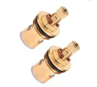 2 piezas superiores de válvula para válvula de esquina de latón macizo con deslizamiento de cerámica duradero. Ideal como reemplazo para grifos de baño y cocina, agua caliente y fría, rosca exterior