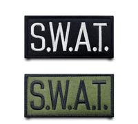 2 piezas SWAT negro y verde ejército adultos aficionados policías DIY parche gancho y lazo bordado bandera parche táctico parche para chaqueta vaquera camiseta mochilas chaleco ropa sombrero
