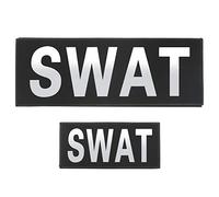 2 piezas SWAT Parches Reflectantes Parche Extraíble Cinta Adhesive Reflectantes Elásticas Cinta Reflejo de Seguridad Uno grande y otro pequeño